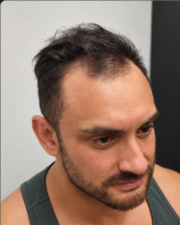 A Tuffs client before his hair system
